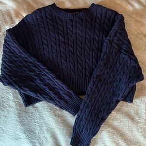 Altar'd State Deep Blue Cable Knit Sweater